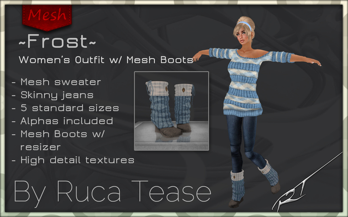 ~Frost~ Mesh Womens Sweater Outfit with Mesh Boots 