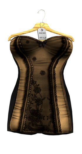 Mesh_Lacy Swimsuit  brown