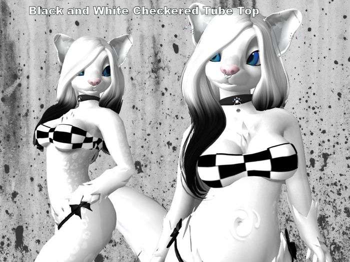 B&W Checkered Tube Top