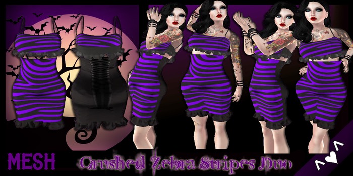 ^v^DRBC^v^Crushed Zebra Ruffle Duo