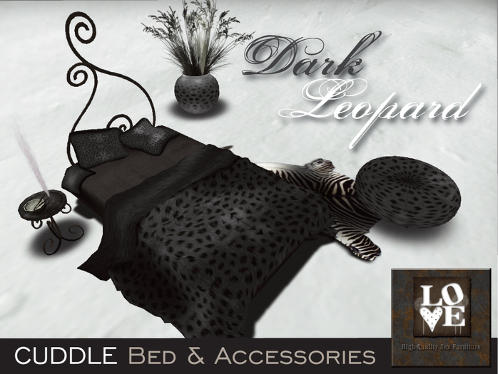 PROMO PRICE Dark Leopard menu driven Massage and Cuddle Bed, with ottoman