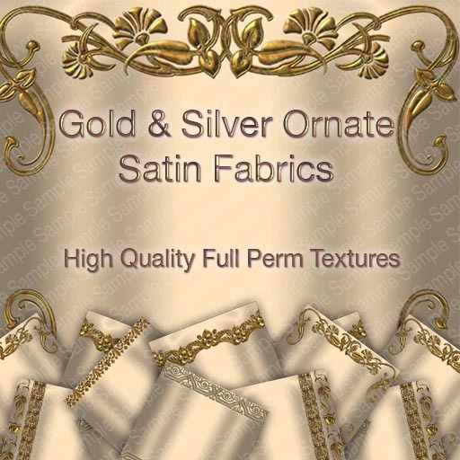 Gold & Silver Ornate Fabrics Texture Set - 20 Full perm, high quality textures!