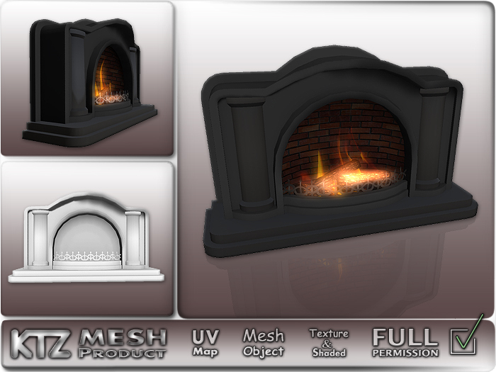 Mesh object - Full Permission ! Fireplace, 7Prims!