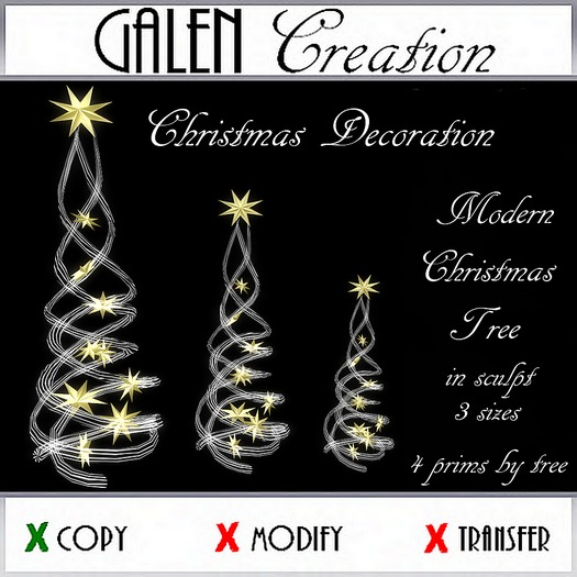 *** GALEN CREATION *** Modern Christmas Tree  white