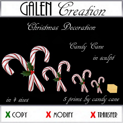 *** GALEN CREATION *** Christmas Candy Cane
