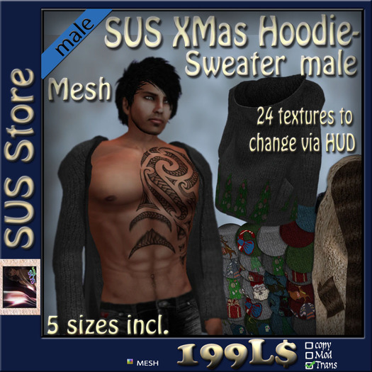 SUS Xmas Hoodiesweater male