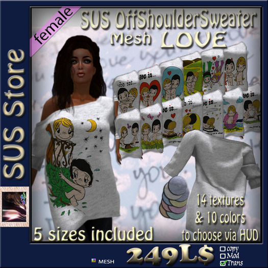 SUS OffShoulderSweater Love