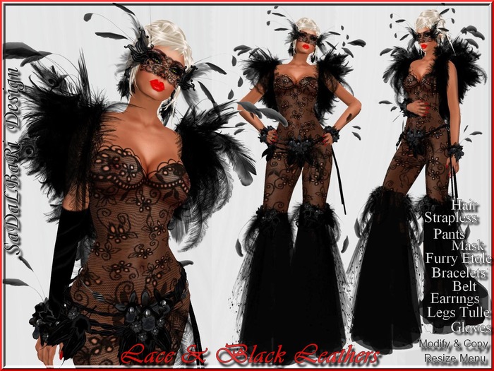 Costume Lace & Black Feathers*