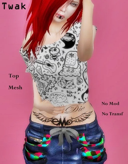 *Twak* Top Mesh Girl Cool Types