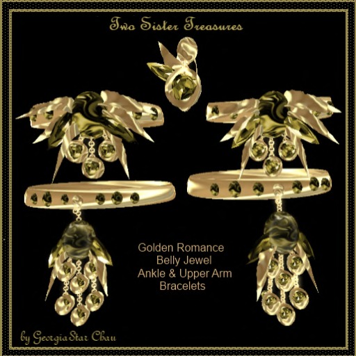 TST Golden Romance Belly jewel, Ankle & Upper Arm Bracelets