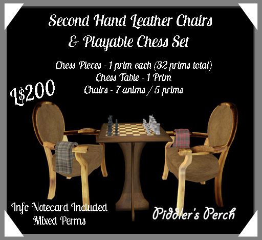 [PP] Playable Chess Set & Leather Chairs 