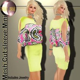Mesh Lemon Print Blouson dress