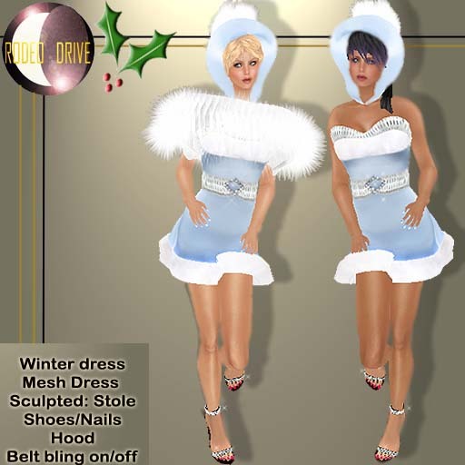 Santa Baby Blue Mesh Dress Set 