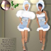 Santa Baby Blue Mesh Dress Set 