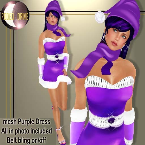 Santa Dress PURPLE Mesh Set