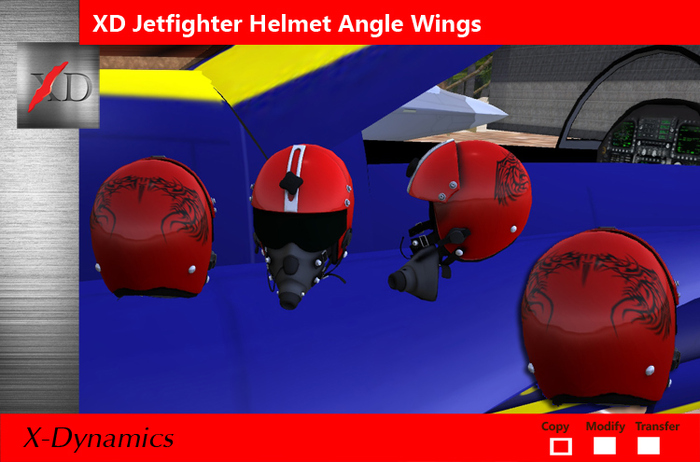 Pilot Helmet - Angle Wings Red