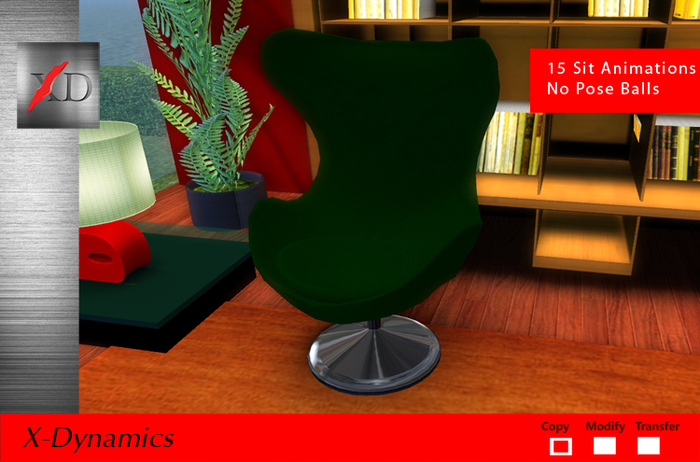 XD Modern Egg Chair Green Leather Boxed