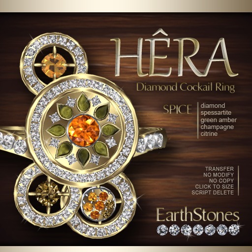 EarthStones Hera Diamond Cocktail Ring - Spice (RING BOX)