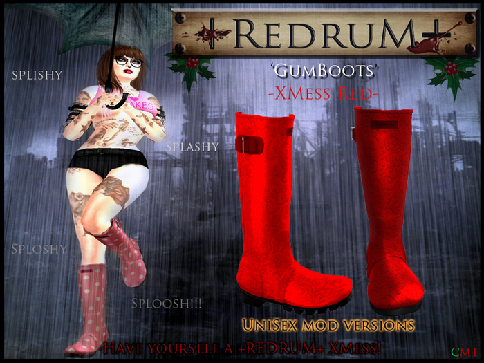 +REDRUM+ Gumboots XMess Red
