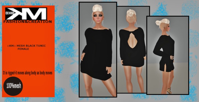 ::KM:: Mesh Black Tunic