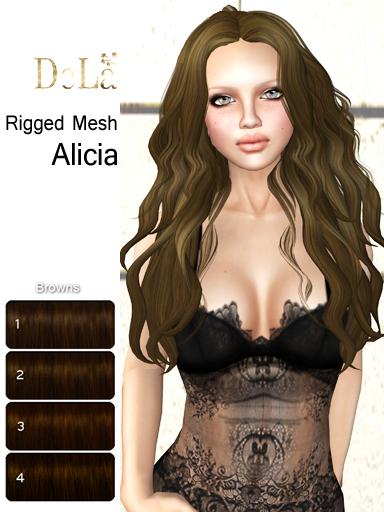 =DeLa*= Mesh Hair "Alicia" Browns