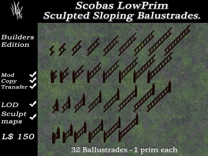 Scobas Full Perm Sculpted *Sloping* Balustrade pack