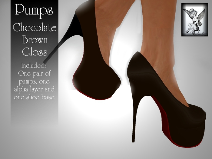 ~TB~ Pack of 2 Pairs of Pumps Matt & Glossy Chocolate Brown