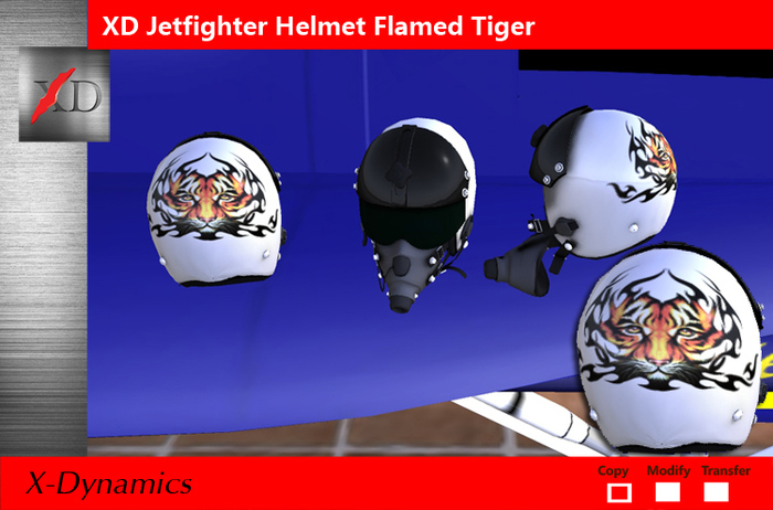 XD Pilot Helmet  Flamed Tiger White