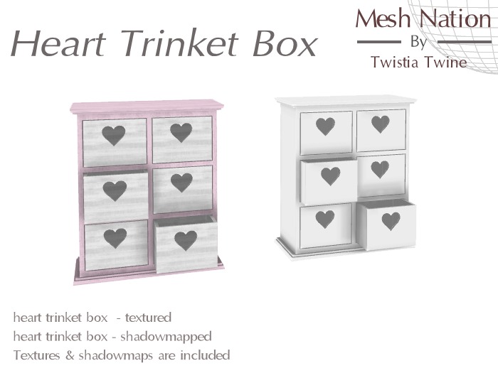 * Mesh Nation * FULL PERMISSIONS Heart Trinket Box