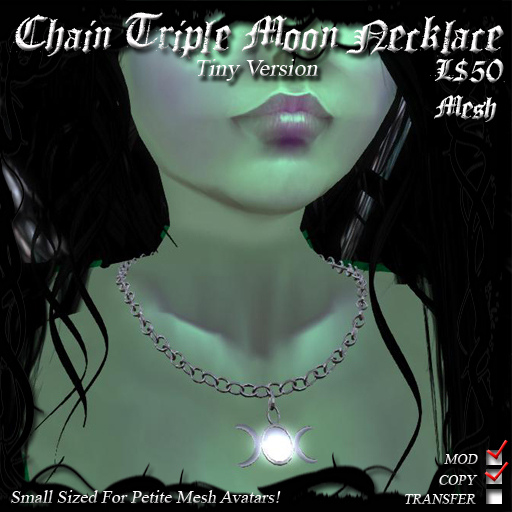 Chain Triple Moon Necklace (Tiny Version)