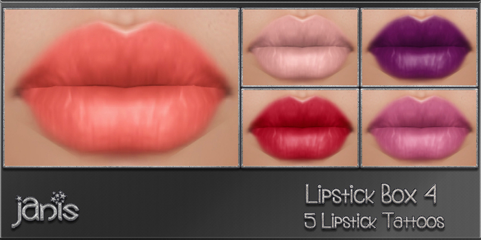 *Janis* Lipstick Box 4 * 5 Lip Color Tattoos