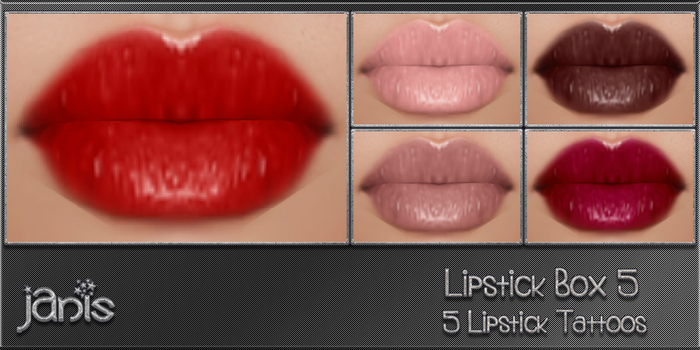 *Janis* Lipstick Box 5 * 5 Lip Color Tattoos