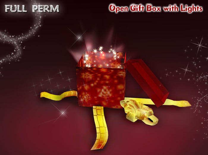 Full Perm Unwrapped / Open Gift Box with Lights - Christmas Gift items