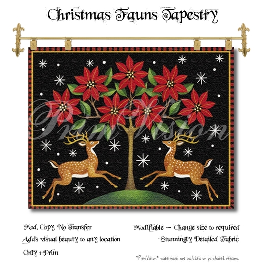 Christmas Fauns Tapestry