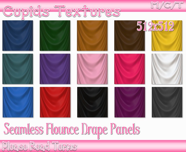 *Cupids Textures * 15 SOLID COLOR SEAMLESS FLOUNCE DRAPE SPECIAL PRICE PROMO