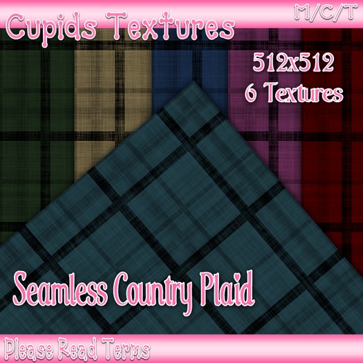 *Cupids Textures * 6 SEAMLESS COUNTRY PLAIDS