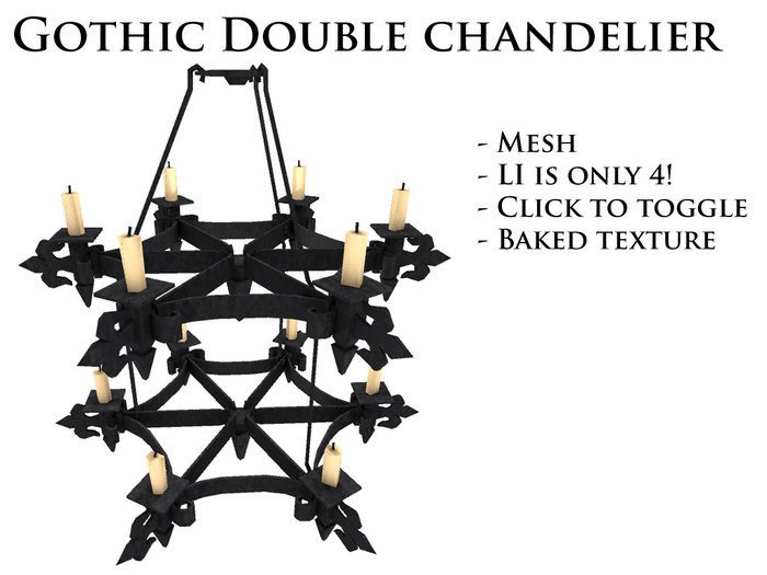 Gothic double chandelier boxed