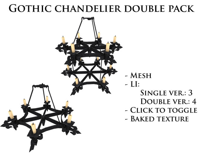 Gothic chandelier double pack