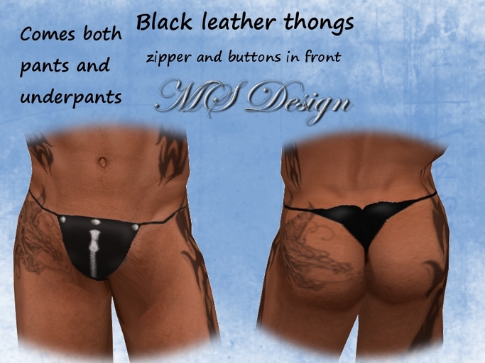 Black leather  thongs