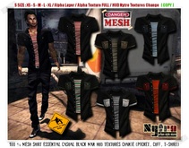 $$ - NyTrO - $$ RIGGED MESH Shirt Essential Casual BLACK Man HUD Textures Change Urban Style NEW 2012.! (Box)