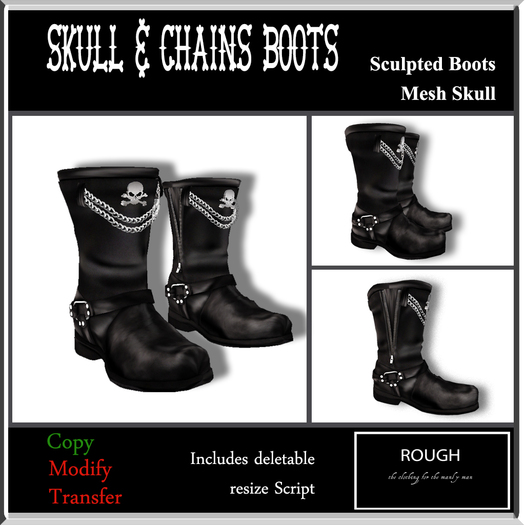 *ROUGH* Skull & Chains Boots 