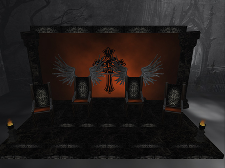 Second Life Marketplace - Gothic Furniture - Fallen Angel Gothic Throne