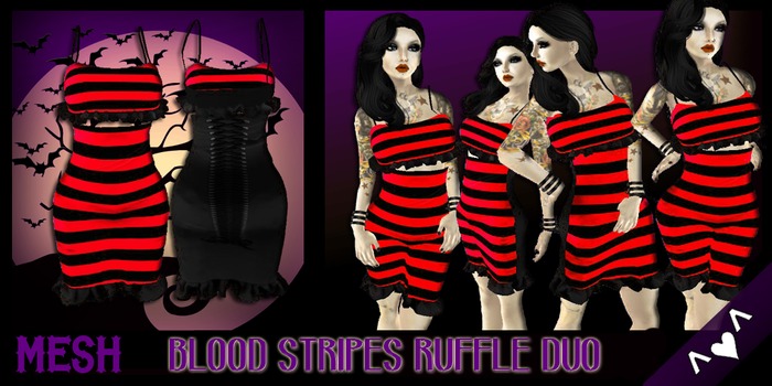 ^v^DRBC^v^Blood Stripes Ruffle Duo