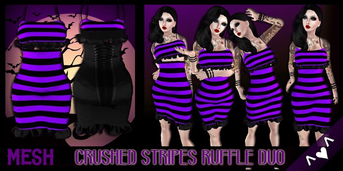 ^v^DRBC^v^Crushed Stripes Ruffle Duo