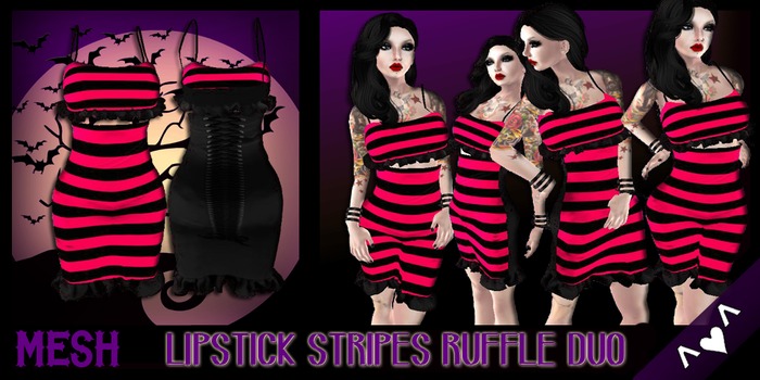 ^v^DRBC^v^Lipstick Stripes Ruffle Duo