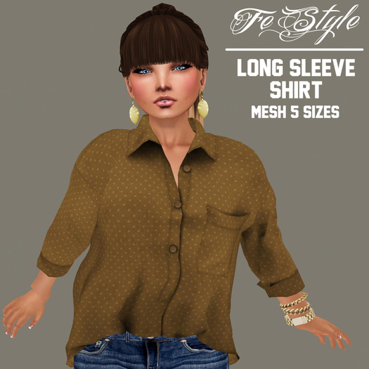 ::Fe Style:: Camel - Dots - Long Sleeve Shirt