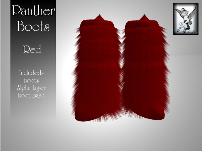 ~TB~ Panther Fur Boots - Red