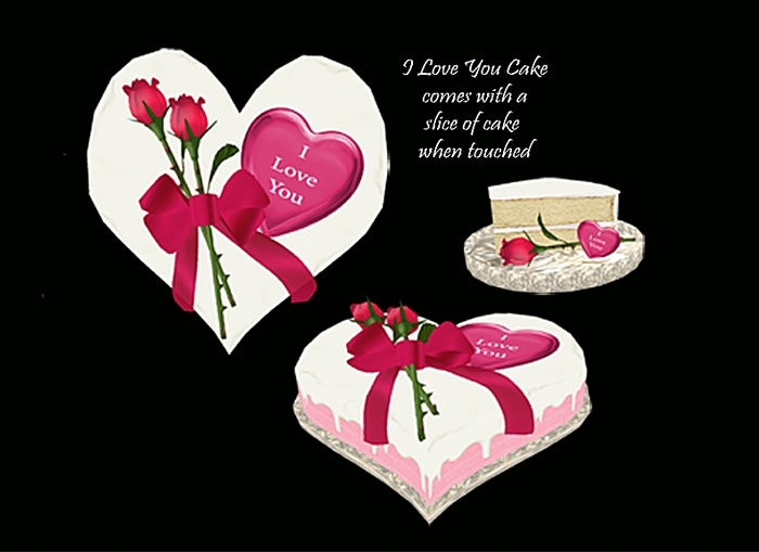 I Love You Heart Cake -  Pink