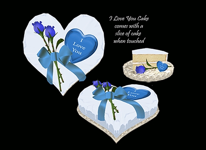 I Love You Heart Cake -  Blue