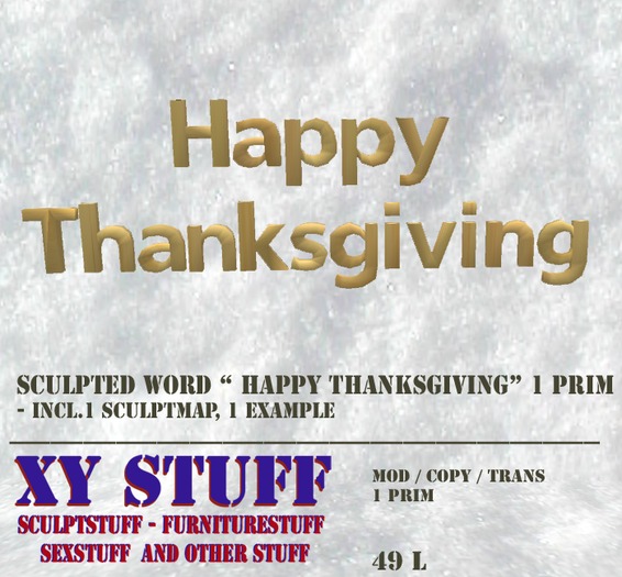 WORDSCULPT HAPPY THANKSGIVING